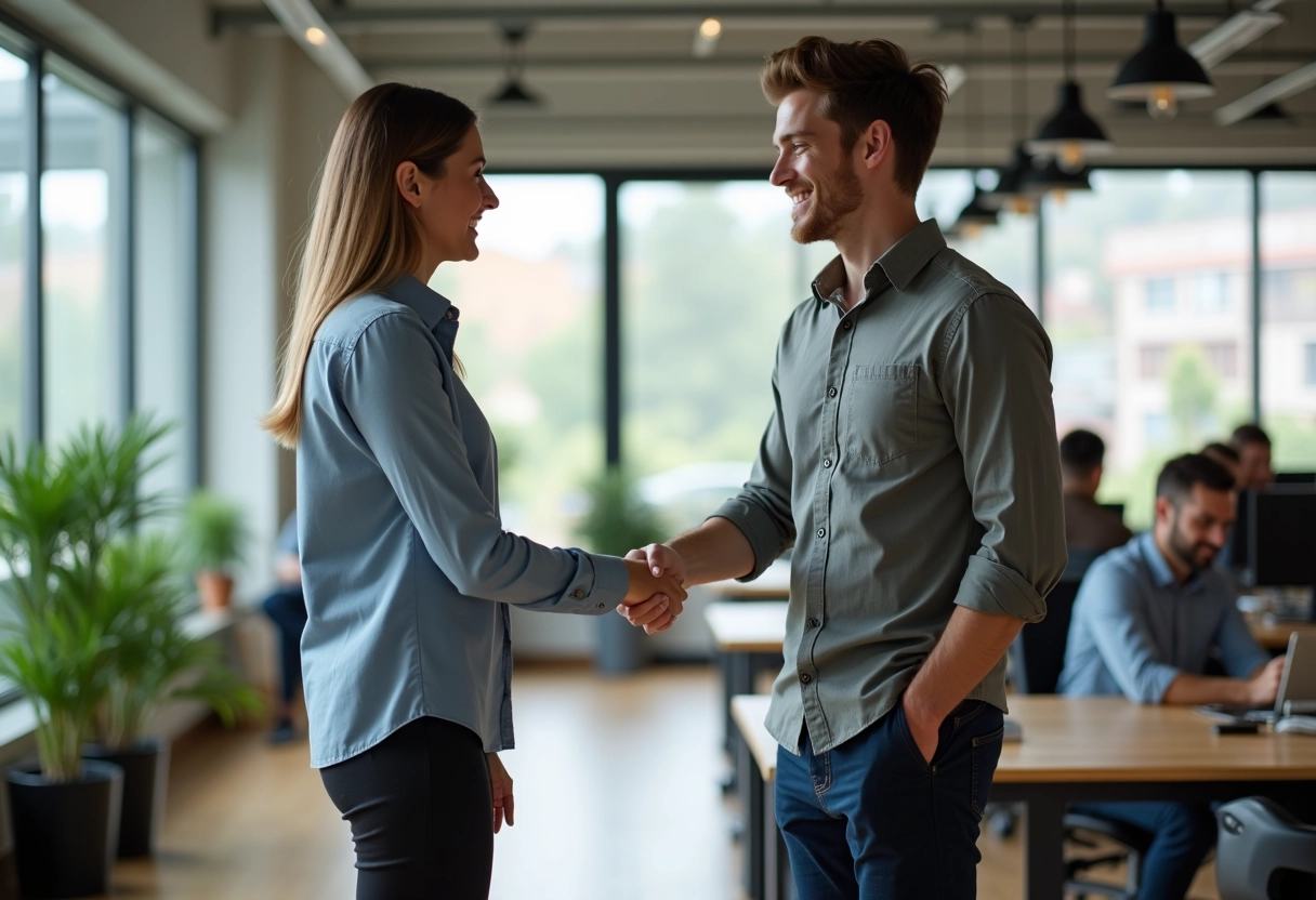 Homme serrant la main d